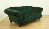 Bespoke Oskar 4 Seater Chesterfield Velvet Bottle Green Sofa
